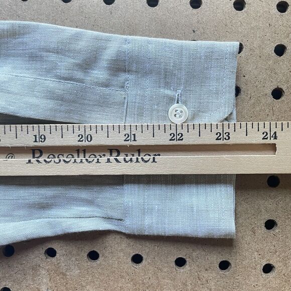 NWT Amina Rubinacci Napoli Costanza Green Italy 100% Linen Shirt Size 48 Women - Picture 13 of 13